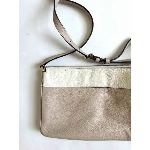 Kate Spade Soft Leather Shoulder Crossbody Purse Handbag Cream Pink 10"x7"x4" - Picture 5 of 9
